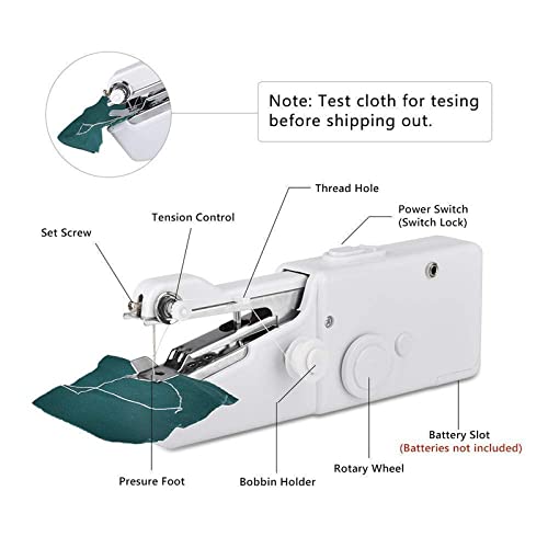 Stitch Handheld Cordless Portable White Sewing Machine