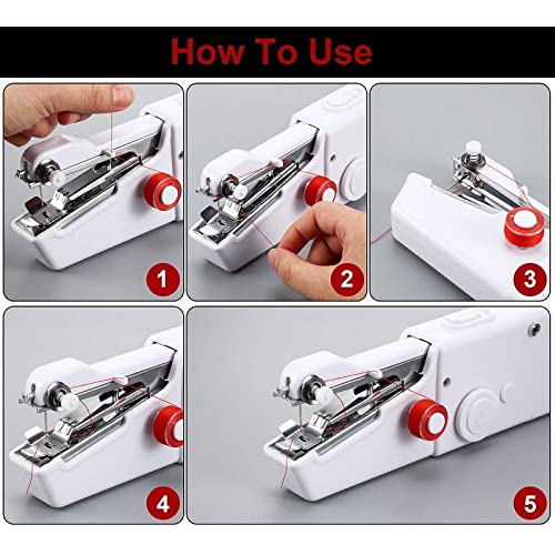 Stitch Handheld Cordless Portable White Sewing Machine